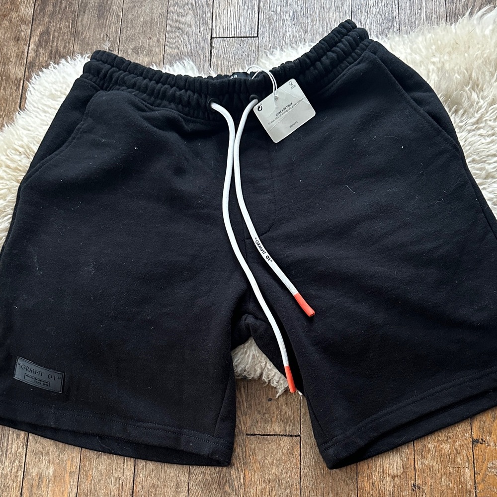 Bershka Black Athletic Men's Shorts